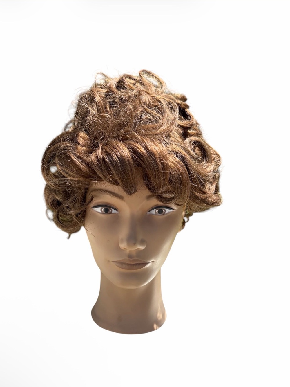 Vintage Venicelon brown short synthetic curly wig